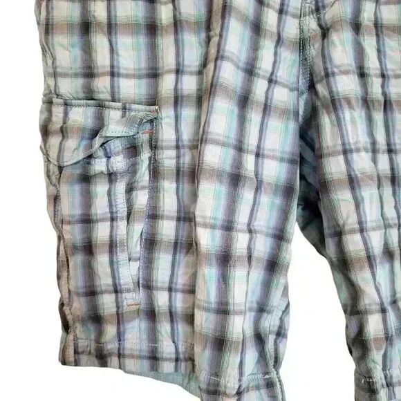 Tommy Bahama Men's Aqua Blue Plaid Cotton Shorts - Picture 3 of 12